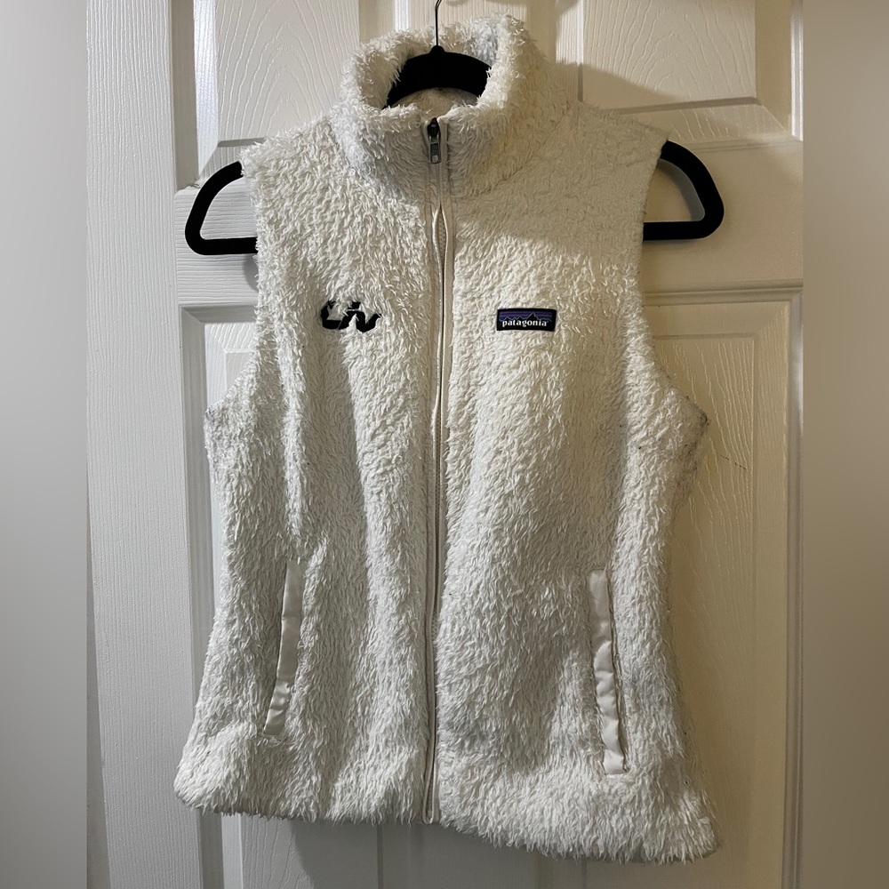 Patagonia white fleece vest Liv logo Womens M